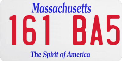 MA license plate 161BA5
