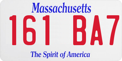 MA license plate 161BA7