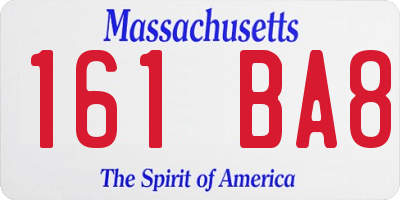 MA license plate 161BA8