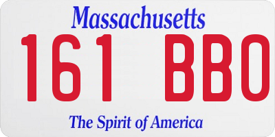 MA license plate 161BB0