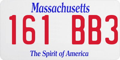 MA license plate 161BB3