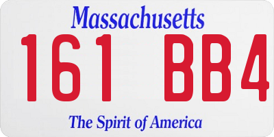MA license plate 161BB4