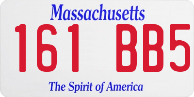 MA license plate 161BB5