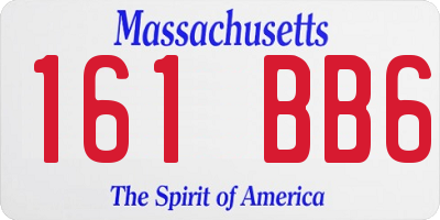 MA license plate 161BB6