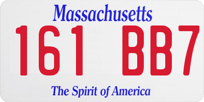 MA license plate 161BB7