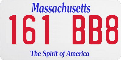 MA license plate 161BB8