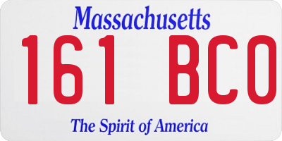 MA license plate 161BC0