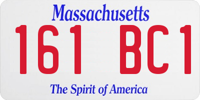 MA license plate 161BC1