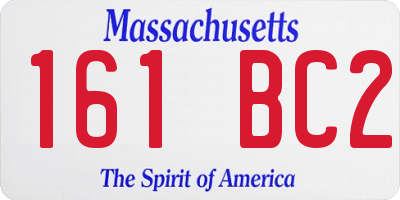 MA license plate 161BC2