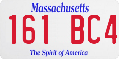 MA license plate 161BC4