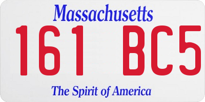 MA license plate 161BC5