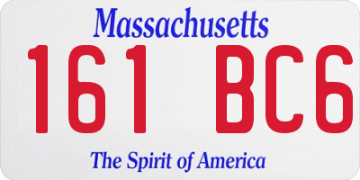 MA license plate 161BC6
