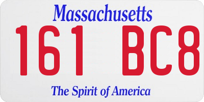 MA license plate 161BC8