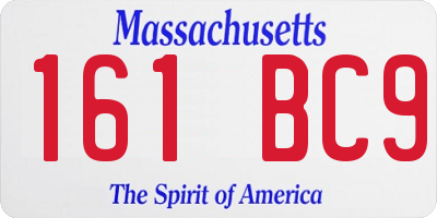 MA license plate 161BC9
