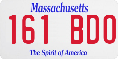 MA license plate 161BD0