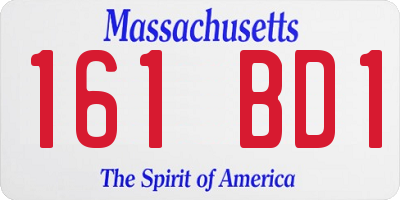 MA license plate 161BD1