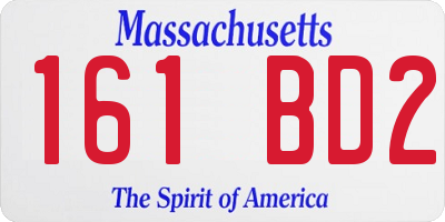 MA license plate 161BD2