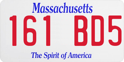 MA license plate 161BD5
