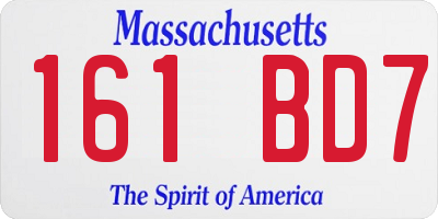 MA license plate 161BD7