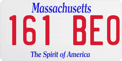 MA license plate 161BE0
