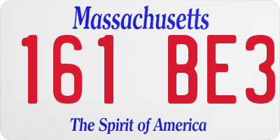 MA license plate 161BE3