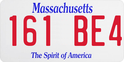 MA license plate 161BE4