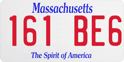 MA license plate 161BE6
