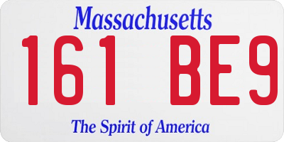 MA license plate 161BE9