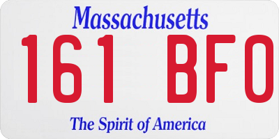 MA license plate 161BF0