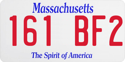 MA license plate 161BF2