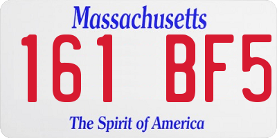MA license plate 161BF5