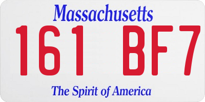 MA license plate 161BF7