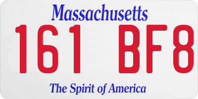 MA license plate 161BF8