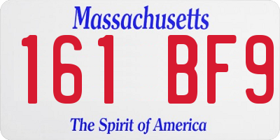 MA license plate 161BF9