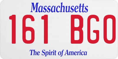 MA license plate 161BG0