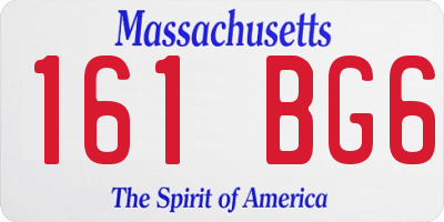 MA license plate 161BG6