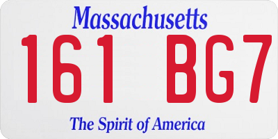 MA license plate 161BG7