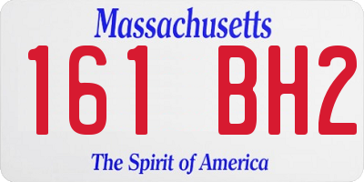 MA license plate 161BH2