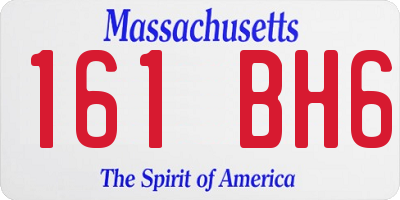 MA license plate 161BH6