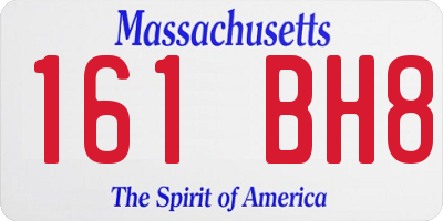MA license plate 161BH8