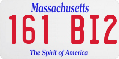 MA license plate 161BI2