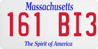 MA license plate 161BI3