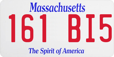 MA license plate 161BI5