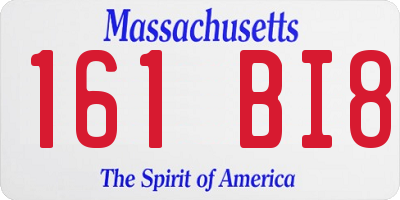MA license plate 161BI8