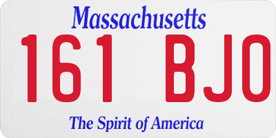 MA license plate 161BJ0