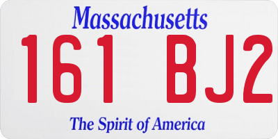 MA license plate 161BJ2