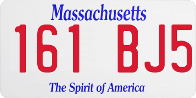 MA license plate 161BJ5