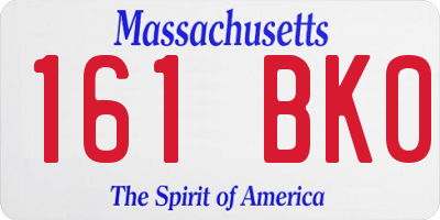 MA license plate 161BK0