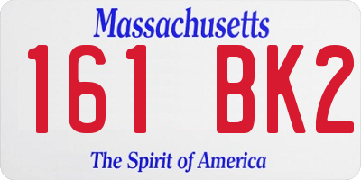 MA license plate 161BK2