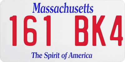 MA license plate 161BK4